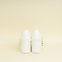 Valentino White Open Flatform Rockstud Untitled Sneaker 40.5