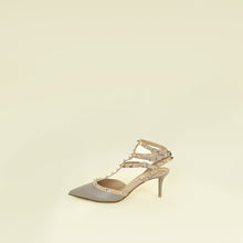 Valentino Taupe Rockstud Caged Ankle Strap Pump 40
