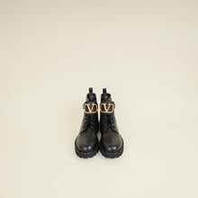 Valentino Black VLogo Combat Boots 40