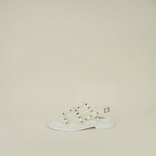 Valentino Latte Rockstud Slides Sandal 40