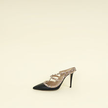Valentino Black Rockstud Caged Ankle Strap Slingback Pump 41.5