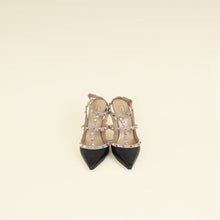 Valentino Black Rockstud Caged Ankle Strap Slingback Pump 41.5