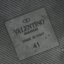 Valentino Black VLTN Logo Band Velcro Flat Sandals 41