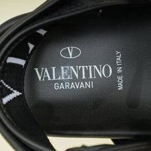 Valentino Black VLTN Logo Band Velcro Flat Sandals 41