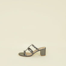 Valentino Metallic Grey Rockstud 60 Slide Sandals 41