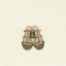 Valentino Metallic Grey Rockstud 60 Slide Sandals 41