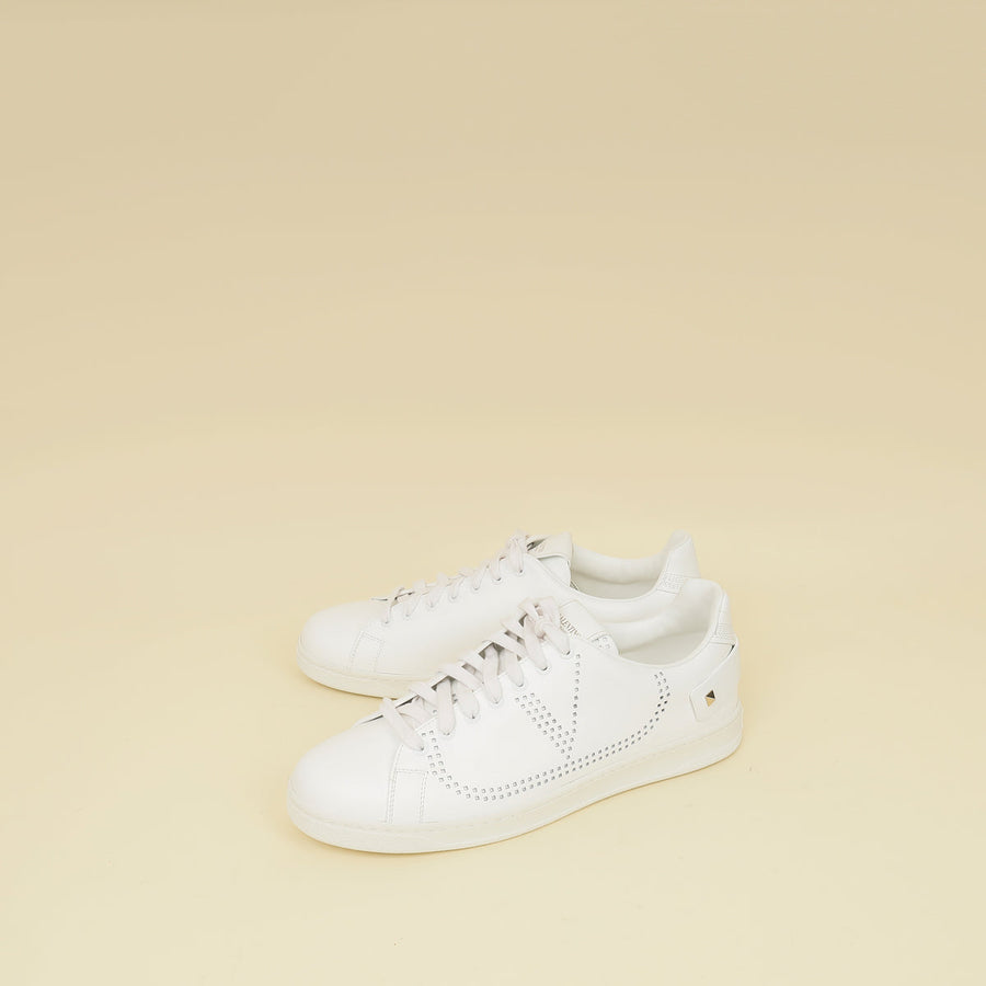 Valentino White VLOGO Backnet Sneakers 42