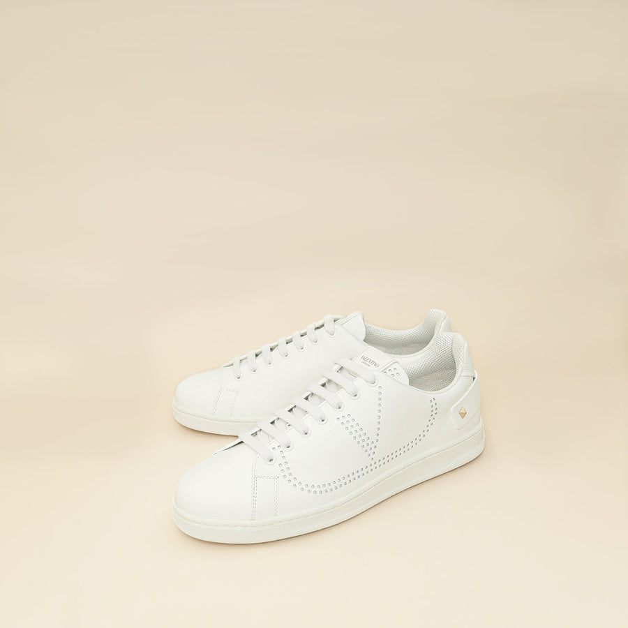 Valentino White Rockstud Backnet Sneaker 43