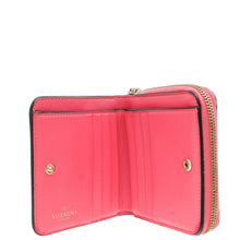 Valentino Pink Spike Rockstud Compact Zip Wallet