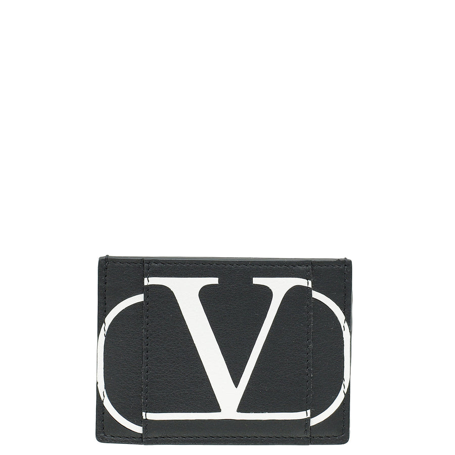 Valentino Bicolor Vlogo Print Card Holder