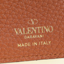 Valentino Brown Rockstud Leather Wallet