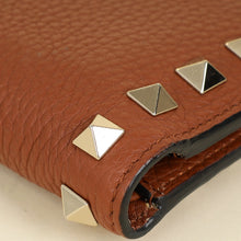 Valentino Brown Rockstud Leather Wallet