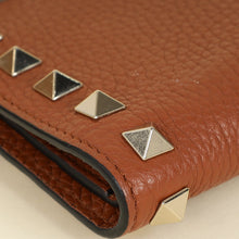 Valentino Brown Rockstud Leather Wallet