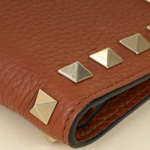 Valentino Brown Rockstud Leather Wallet