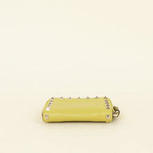 Valentino Yellow Green Rockstud Compact Zippy Wallet