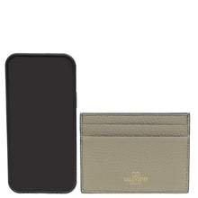 Valentino Gray Rockstud Card Holder