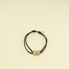 Valentino Navy Blue Vlogo Crystal Cord Bracelet