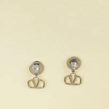 Valentino Silver Vlogo Drop Earrings