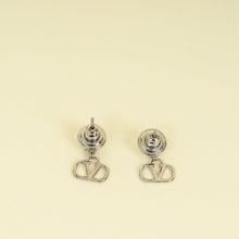Valentino Silver Vlogo Drop Earrings