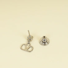 Valentino Silver Vlogo Drop Earrings
