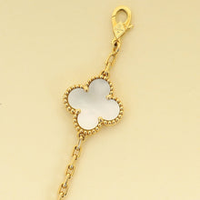 Van Cleef & Arpels 18K Yellow Gold Vintage Alhambra 5 MOP Motifs Bracelet
