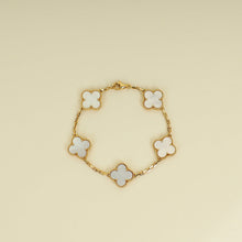 Van Cleef & Arpels 18K Yellow Gold Vintage Alhambra MOP 5 Motifs Bracelet