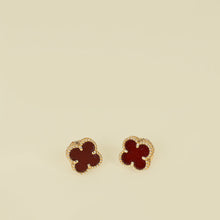 Van Cleef & Arpels 18K Rose Gold  Carnelian Sweet Alhambra Earstuds