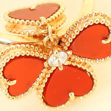 Van Cleef & Arpels 18K Rose Gold Sweet Heart Carnelian Diamond Ring 50
