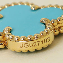 Van Cleef & Arpels 18K Yellow Gold Vintage Alhambra 20 Motifs Turquoise Diamond Necklace