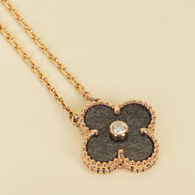 Van Cleef & Arpels 18K Rose Gold Diamond Obsidian Vintage Alhambra 2023 Holiday Pendant Necklace