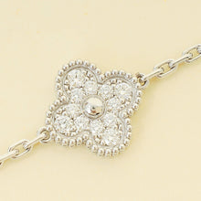 Van Cleef and Arpels 18K White Gold Vintage Alhambra 5 Motifs Diamond Bracelet