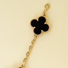 Van Cleef & Arpels 18K Yellow Gold Vintage Alhambra 5 Motifs Onyx Bracelet