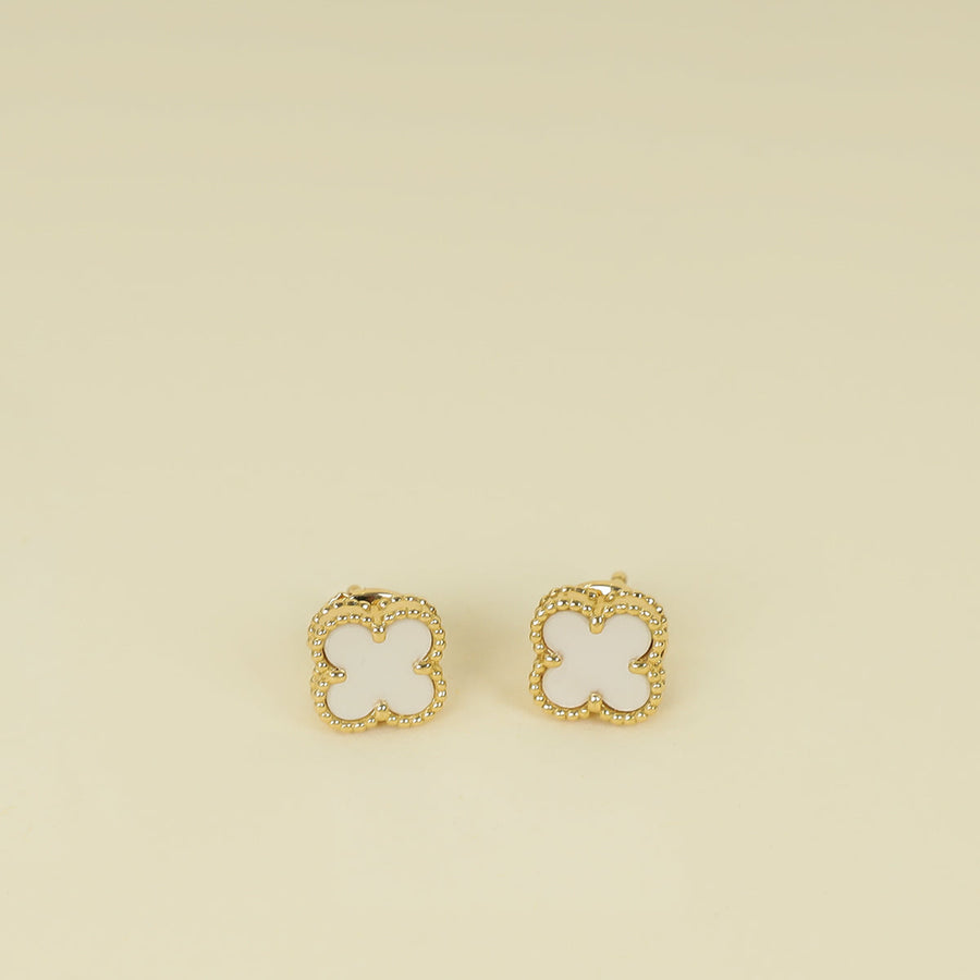 Van Cleef & Arpels 18K Yellow Gold Sweet Alhambra MOP Earstuds