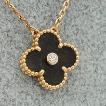 VAn Cleef & Arpels 18K Rose Gold Diamond Silver Obsidian Vintage Alhambra Holiday 2023 Necklace