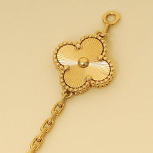 Van Cleef & Arpels 18K Yellow Gold Vintage Alhambra Guilloché 5 Motifs Bracelet