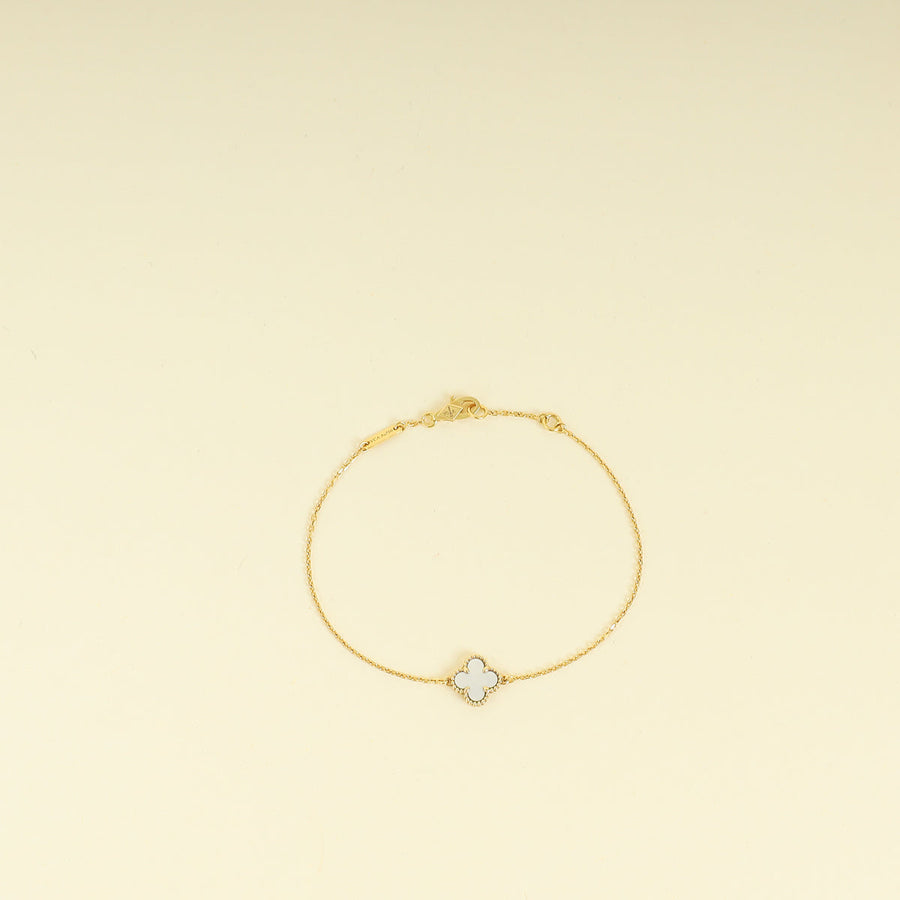 Van Cleef & Arpels 18K Yellow Gold Sweet Alhambra MOP Bracelet