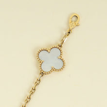 Van Cleef & Arpels 18K Yellow Gold Vintage Alhambra 5 Motifs MOP Bracelet