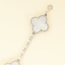 Van Cleef & Arpels 18K White Gold Vintage Alhambra MOP 5 Motifs Bracelet