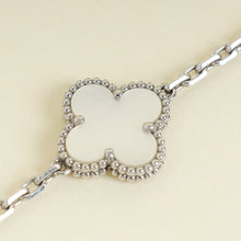 Van Cleef & Arpels 18K White Gold Vintage Alhambra MOP 5 Motifs Bracelet