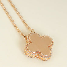 Van Cleef & Arpels 18K Rose Gold Diamond Holiday Pendant Pink MOP Necklace