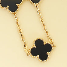 Van Cleef & Arpels 18K Yellow Gold Vintage 10 Motifs Onyx Necklace