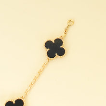 Van Cleef & Arpels 18K Yellow Gold Vintage 10 Motifs Onyx Necklace