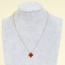Van Cleef & Arpels 18K Yellow Gold Carnelian Vintage Alhambra Pendant Necklace