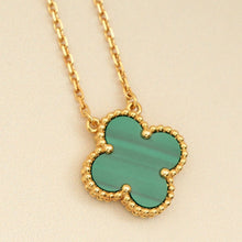 Van Cleef & Arpels 18K Yellow Gold Vintage Alhambra Malachite Pendant Necklace