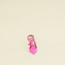 Valentino Fuchsia Rockstud Caged Ankle Strap Pump 37.5
