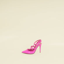 Valentino Fuchsia Rockstud Caged Ankle Strap Pump 37.5