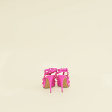Valentino Fuchsia Rockstud Caged Ankle Strap Pump 37.5
