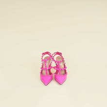 Valentino Fuchsia Rockstud Caged Ankle Strap Pump 37.5