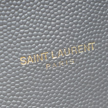 YSL Grey Monogram Chevron Envelope Large Satchel Bag
