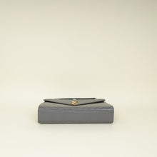 YSL Grey Monogram Chevron Envelope Large Satchel Bag
